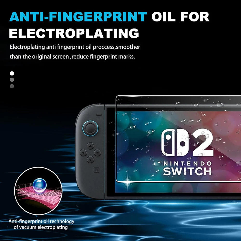Screen Protector Tempered Glass For Switch Nintendo 2 With Joycon Thumb Grip