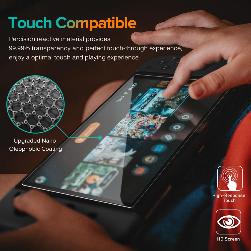 Screen Protector Tempered Glass For Switch Nintendo 2 With Joycon Thumb Grip