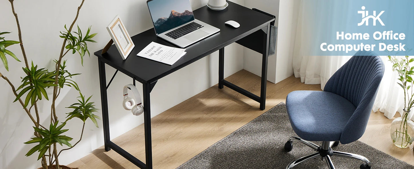 Computer Desk Writing Study Office Gaming Table Modern Simple Style Compact with Side Bag