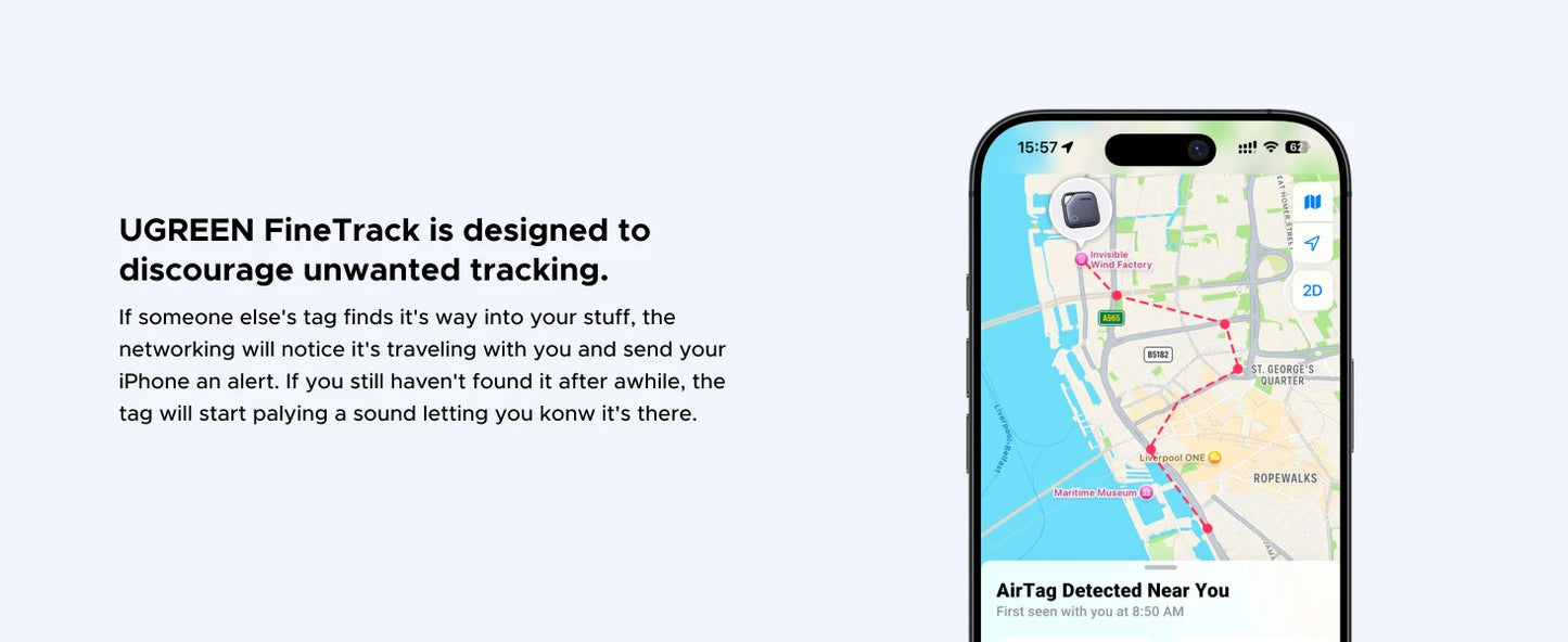 【2-Pack】 Smart Tag Bluetooth Tracker, Keys Finder Item Locator SmartTag Up to 2 Year Battery For iPhone Apple Find My (only IOS)