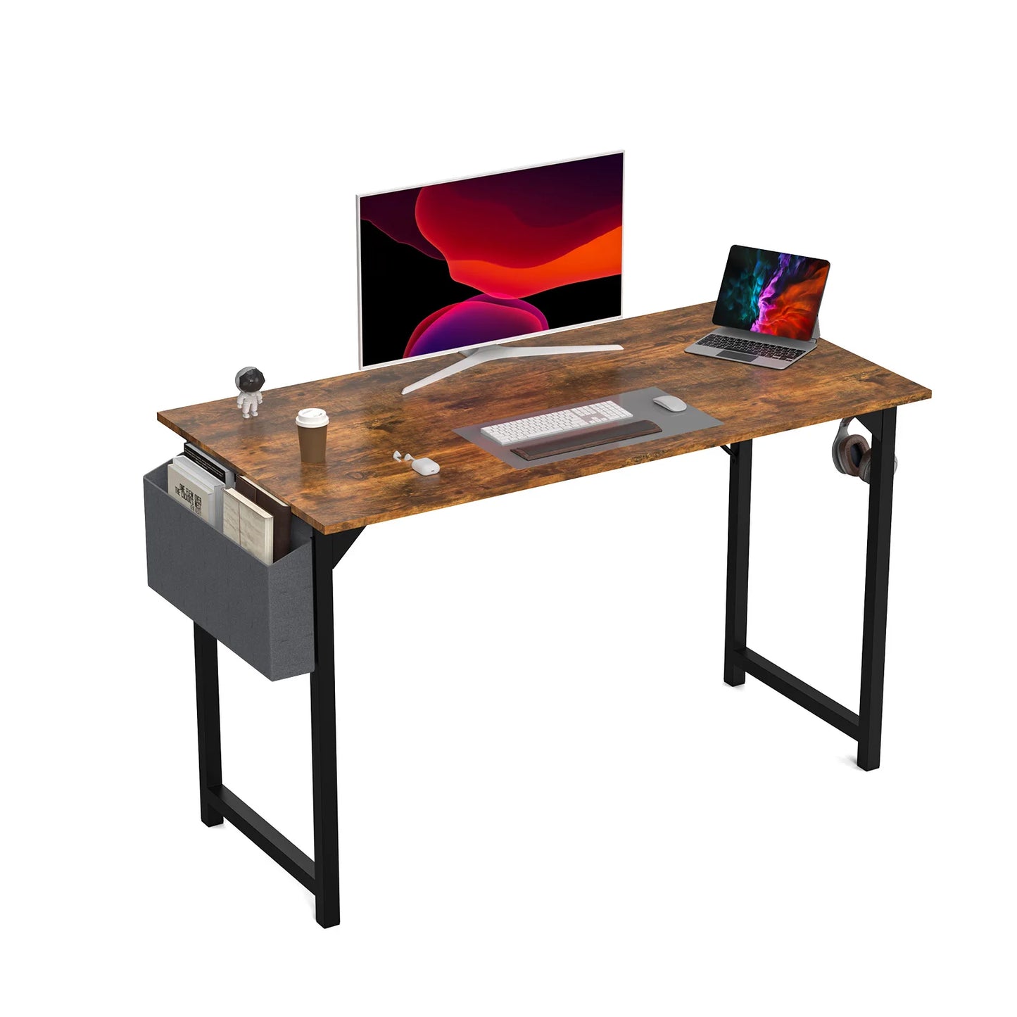 Computer Desk Writing Study Office Gaming Table Modern Simple Style Compact with Side Bag