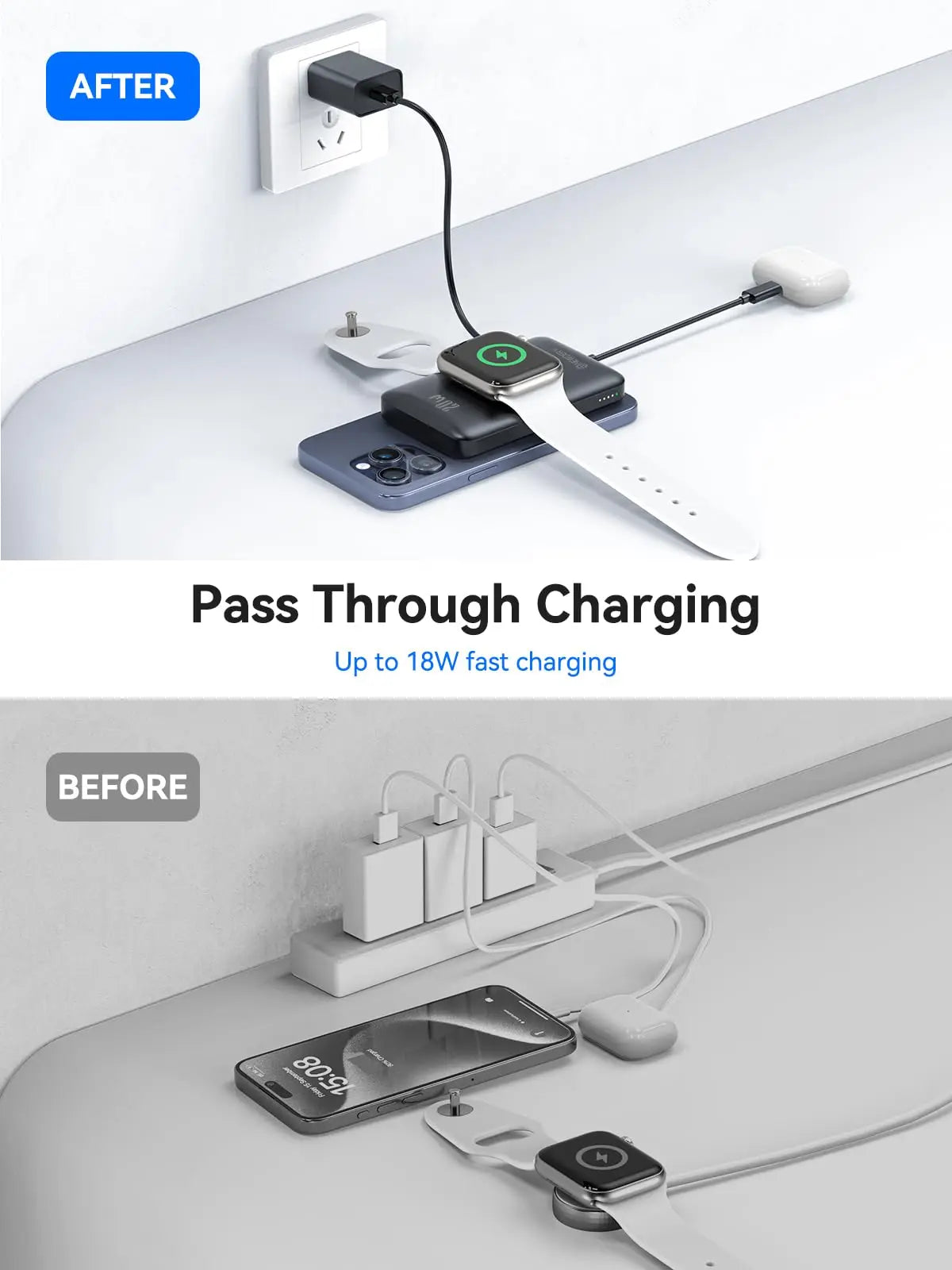 10000mAh Wireless Power Bank for iPhone MagSafe and Apple Watch 4-Ultra 2