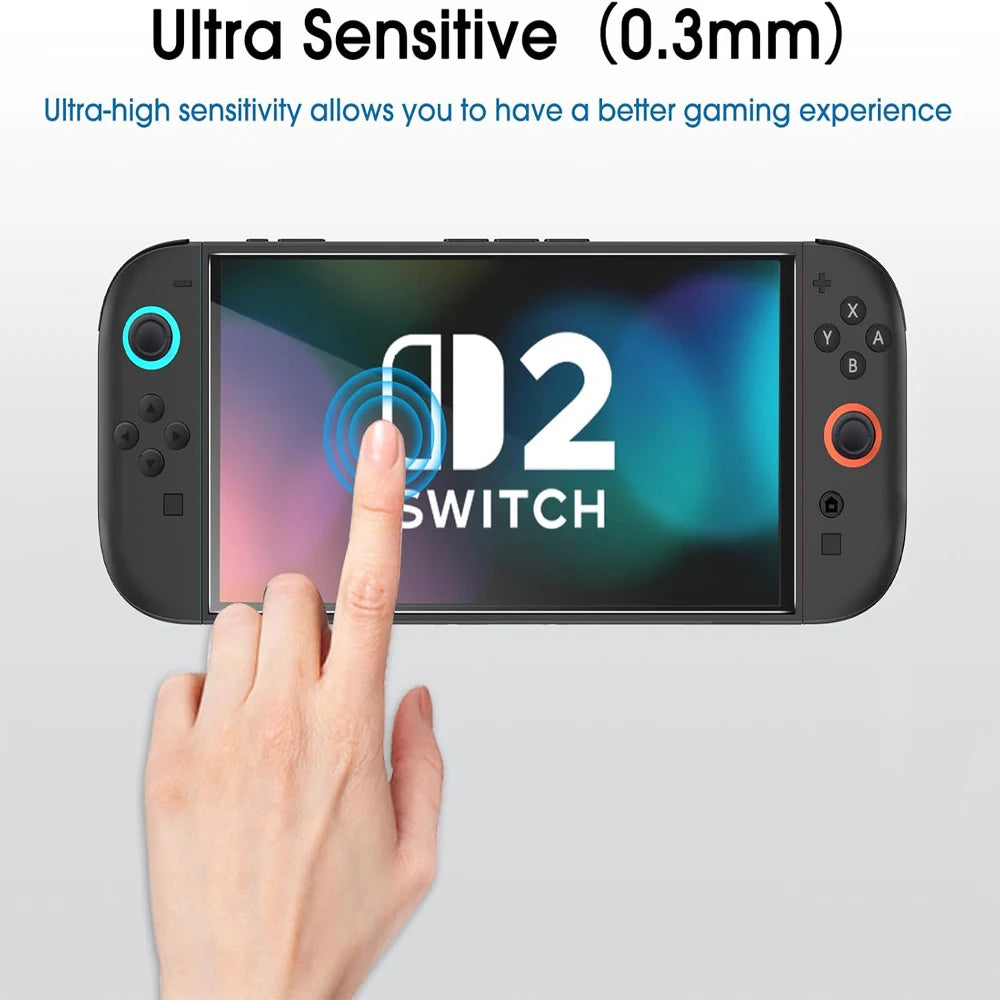 Screen Protector Tempered Glass For Switch Nintendo 2 With Joycon Thumb Grip