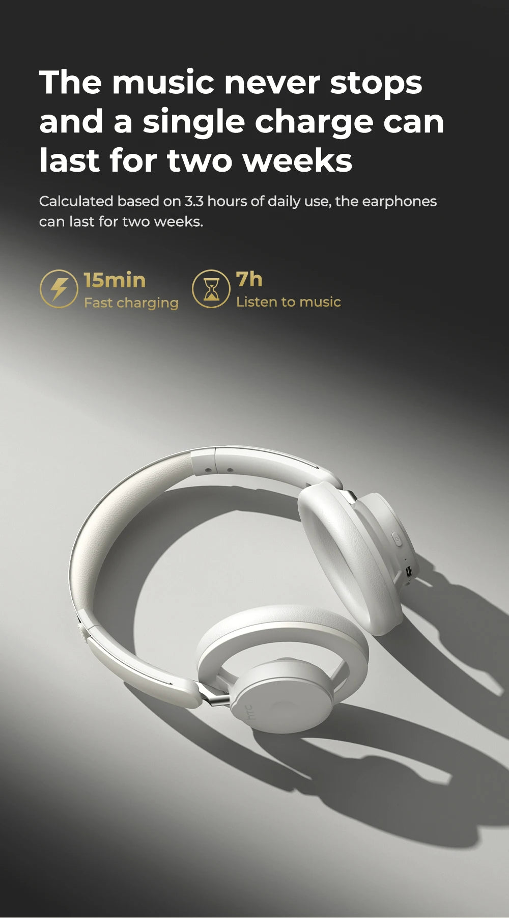 HTC HP06 Open-Ear Wireless Headphones Bluetooth V6.0 Airy Foldable AI Translate Headset