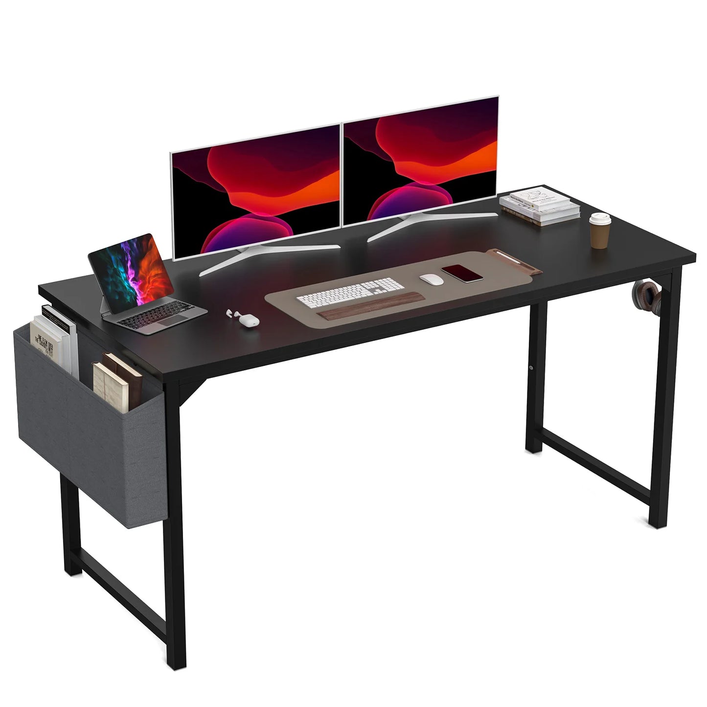 Computer Desk Writing Study Office Gaming Table Modern Simple Style Compact with Side Bag