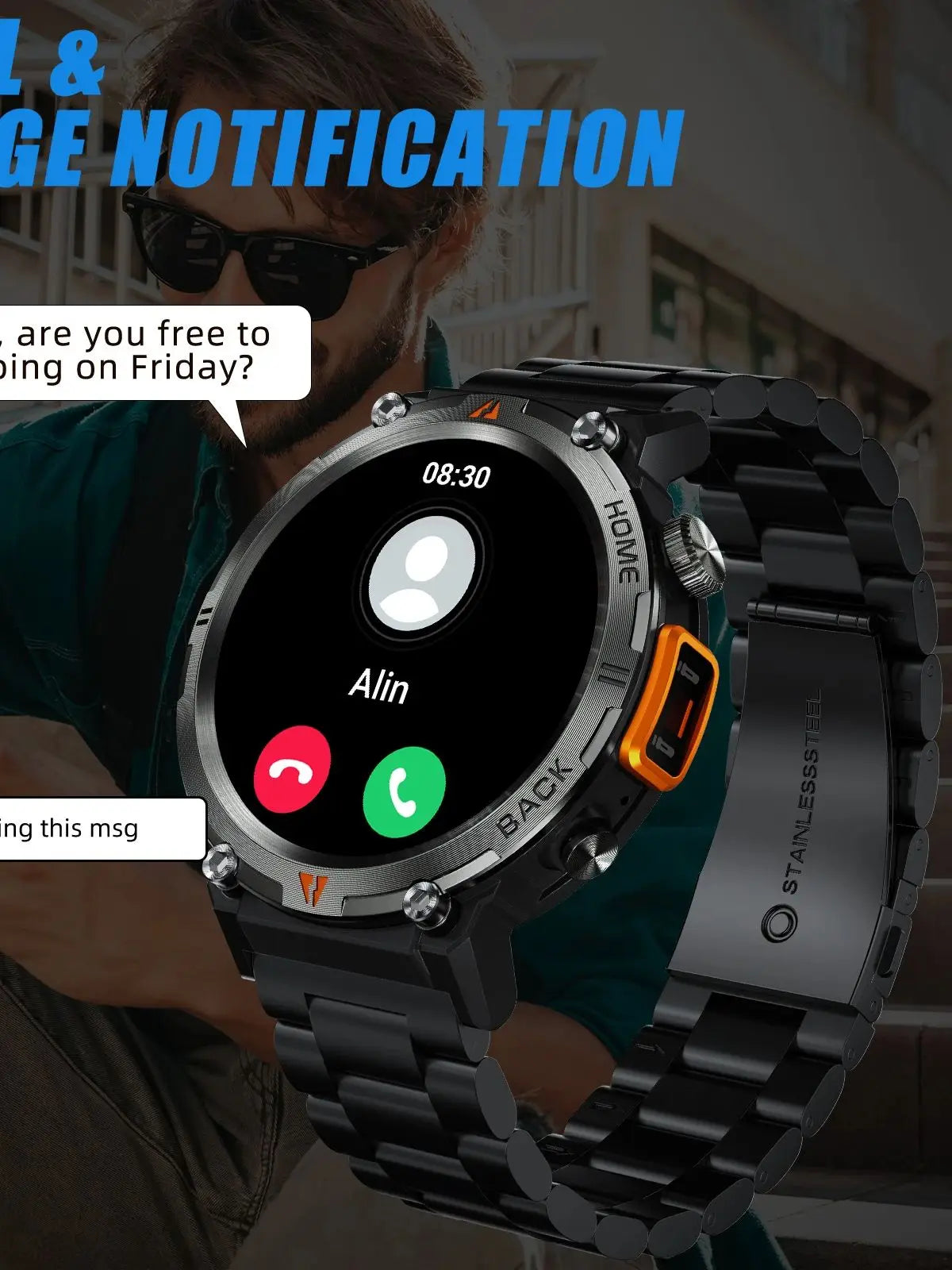 LaNikar KE3 Smart Watch for Men with Full Touch Screen Health Monitor Bluetooth Call For IOS Android