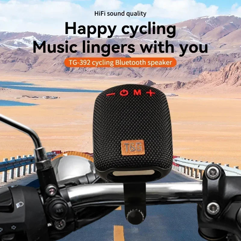 TG392 Outdoor Bicycle Portable Mini Bluetooth Speaker Waterproof FM Radio Supports TWS/TF/AUX Subwoofer Bicycle Wireless Speaker