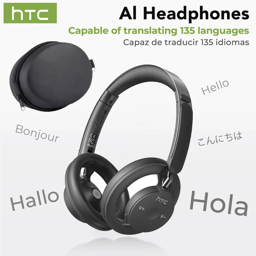 HTC HP06 Open-Ear Wireless Headphones Bluetooth V6.0 Airy Foldable AI Translate Headset