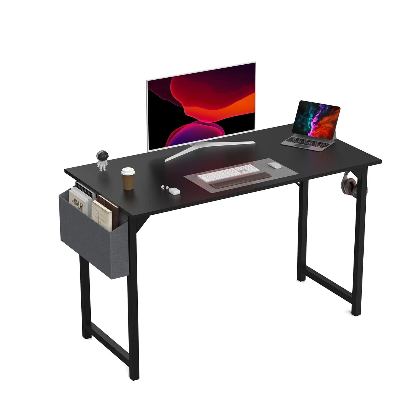 Computer Desk Writing Study Office Gaming Table Modern Simple Style Compact with Side Bag