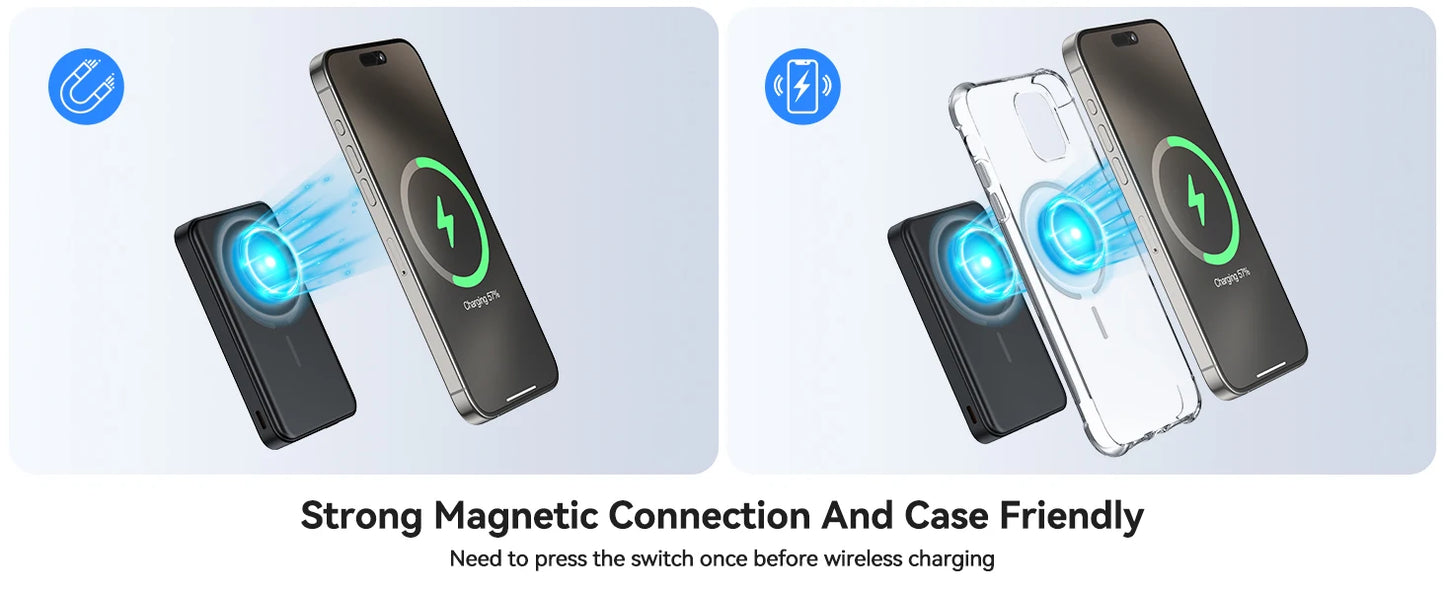 10000mAh Wireless Power Bank for iPhone MagSafe and Apple Watch 4-Ultra 2