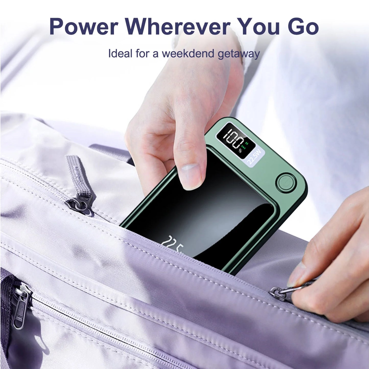 10000mAh Magnetic Charger Power Bank Wireless 22.5W USB-C Foldable Stand LED Display For IPhone 16/15/14/13/12