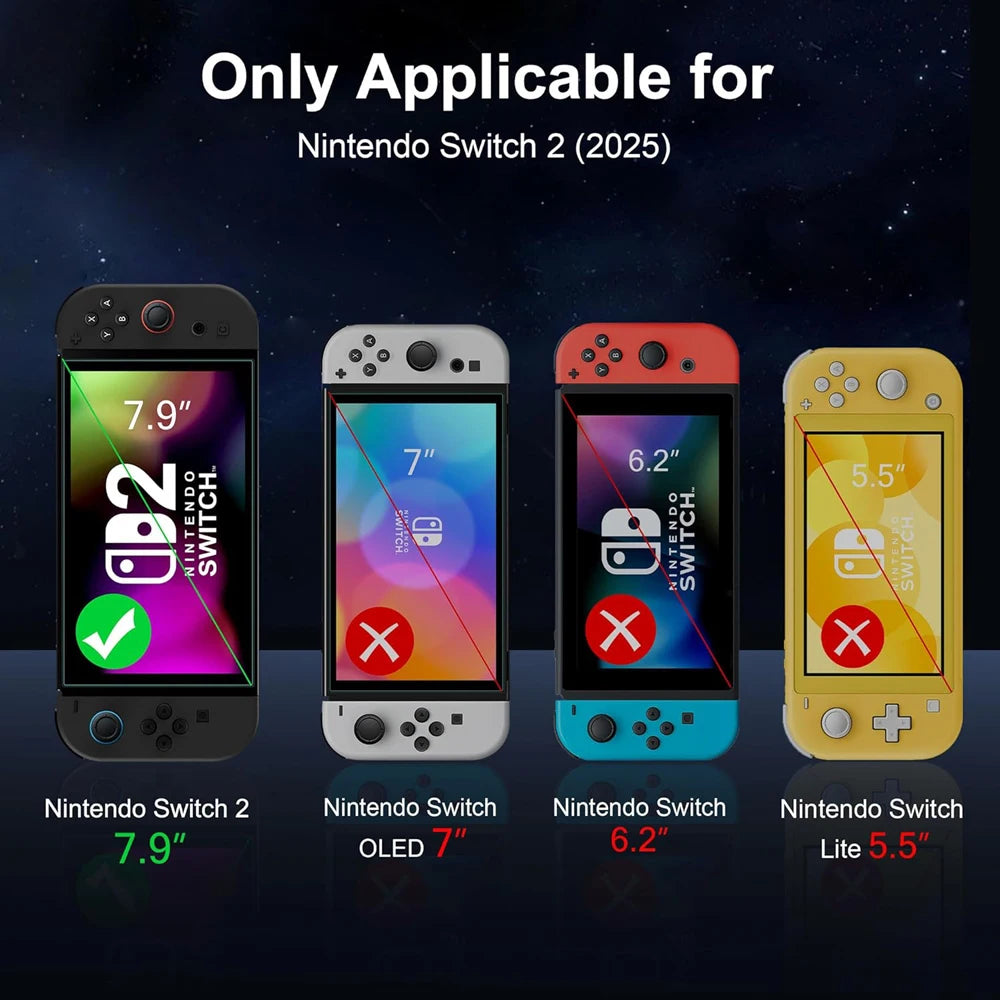 Screen Protector Tempered Glass For Switch Nintendo 2 With Joycon Thumb Grip