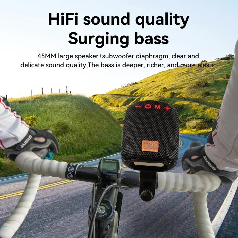 TG392 Outdoor Bicycle Portable Mini Bluetooth Speaker Waterproof FM Radio Supports TWS/TF/AUX Subwoofer Bicycle Wireless Speaker