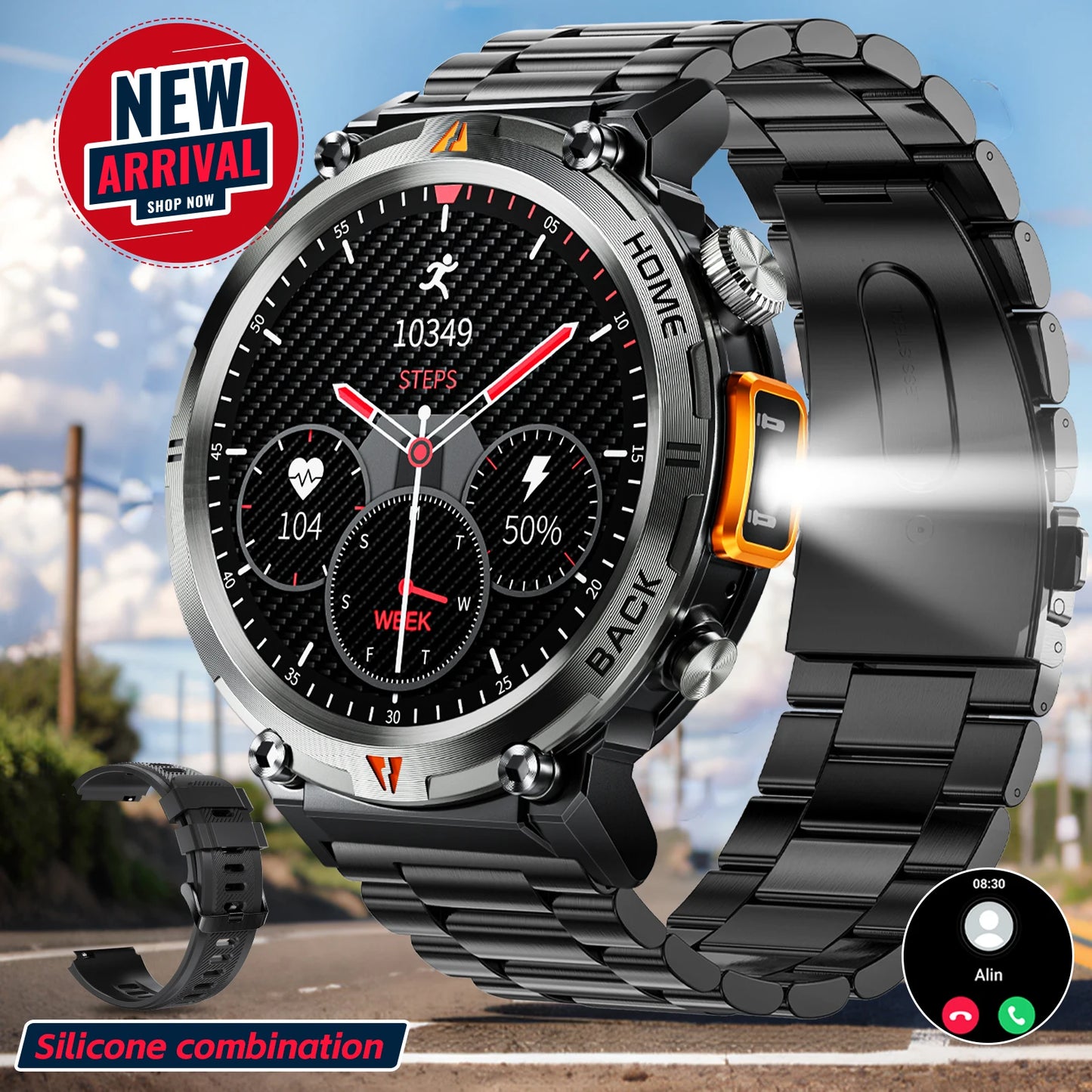 LaNikar KE3 Smart Watch for Men with Full Touch Screen Health Monitor Bluetooth Call For IOS Android