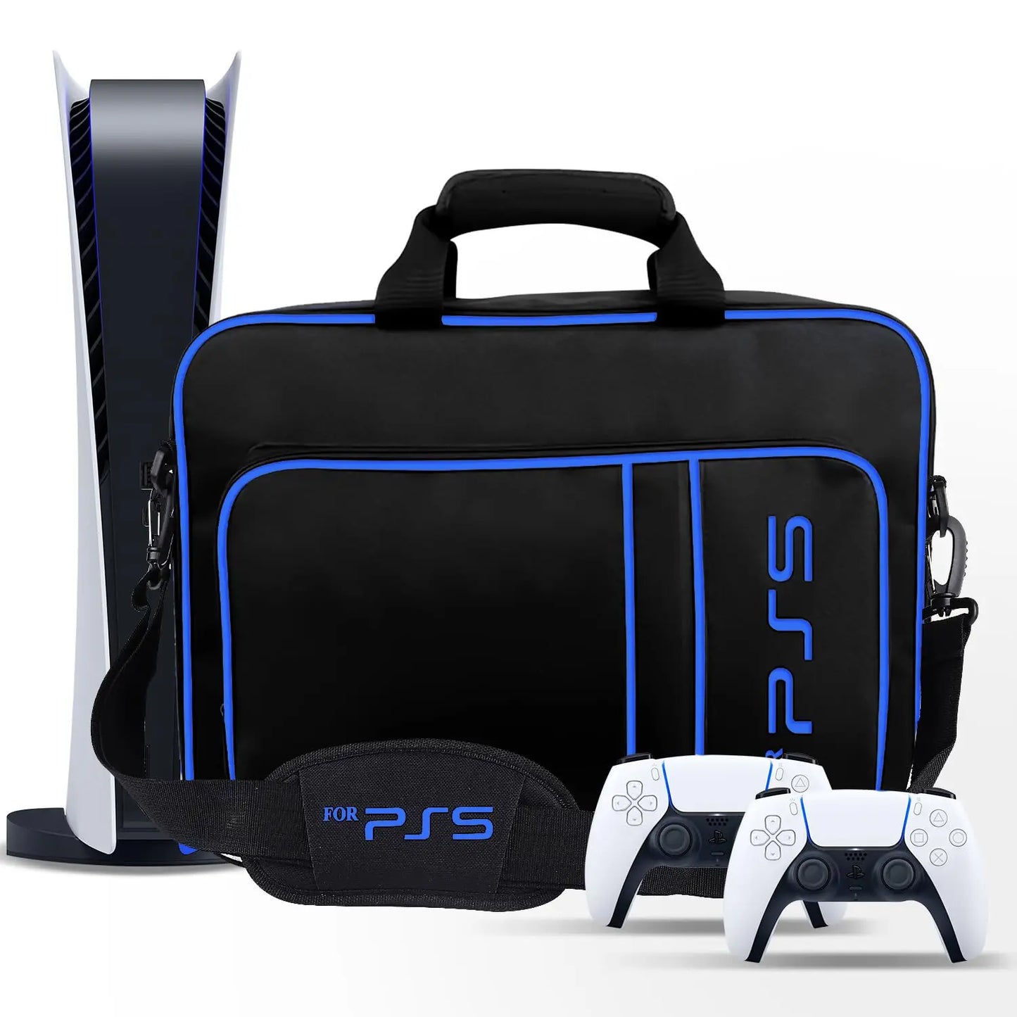 Light-duty PS5 Travel Case Bag Suitable for PS5 Disc/Digital Edition Console, Controllers, Games and Headset