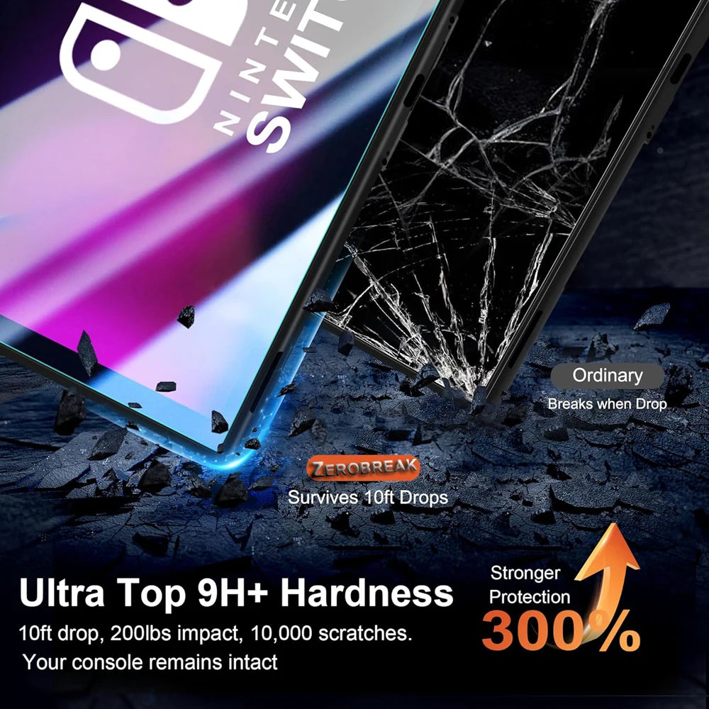 Screen Protector Tempered Glass For Switch Nintendo 2 With Joycon Thumb Grip