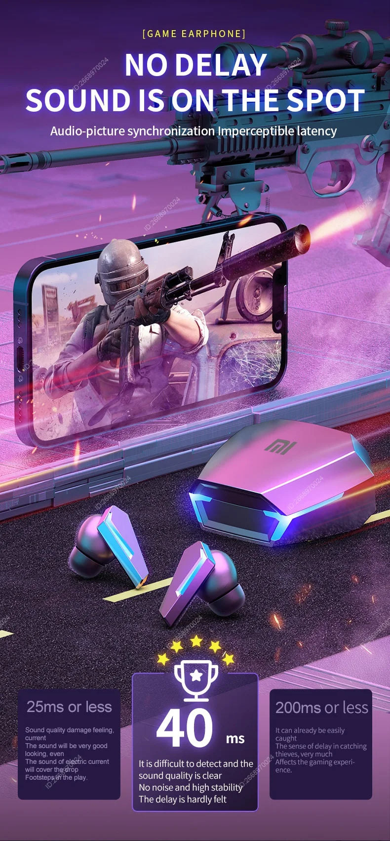 Xiaomi Redmi Wireless Bluetooth Game Earphones with Mic for Gaming Sports Hifi Headset