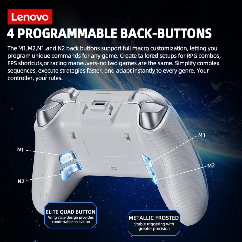 Lenovo X01 Smart Screen Wireless Elite Controller 3 Modes Hall Effect Triggers Joysticks Long Battery Life Paddles Gamepad New