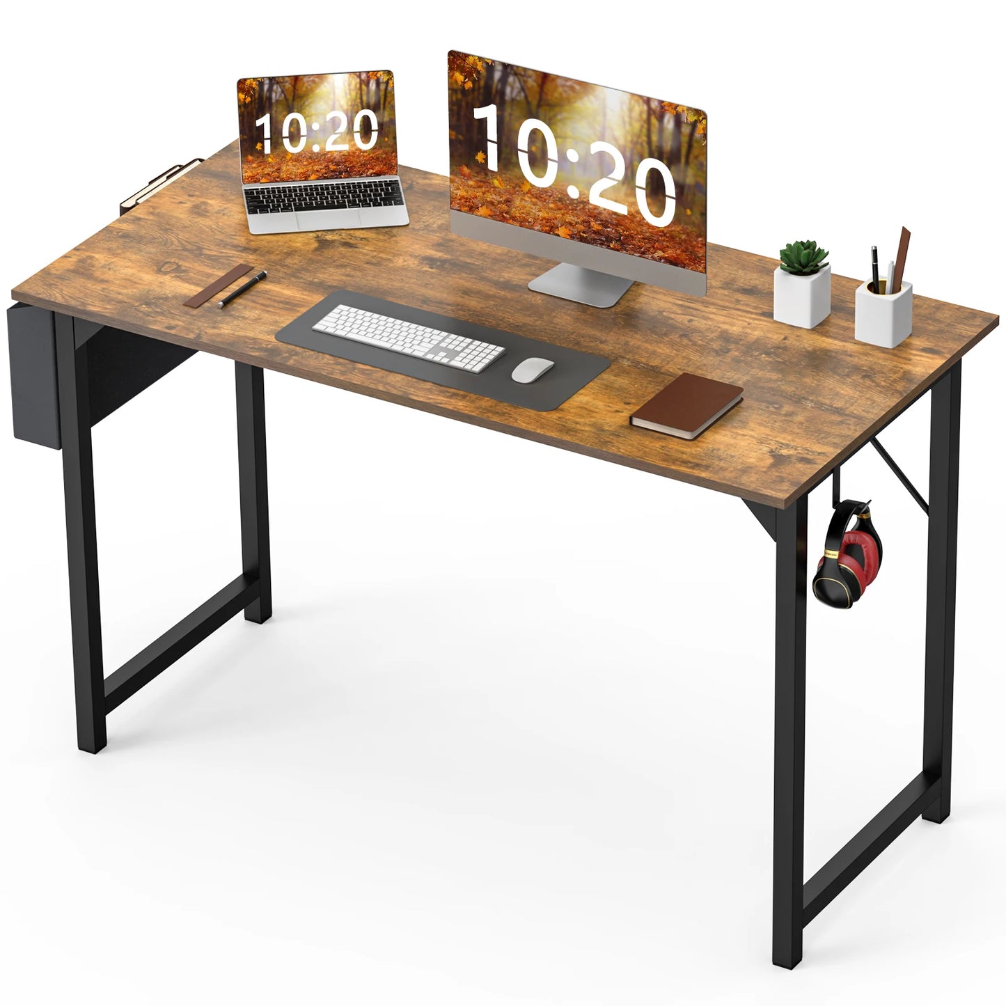 Computer Desk Writing Study Office Gaming Table Modern Simple Style Compact with Side Bag
