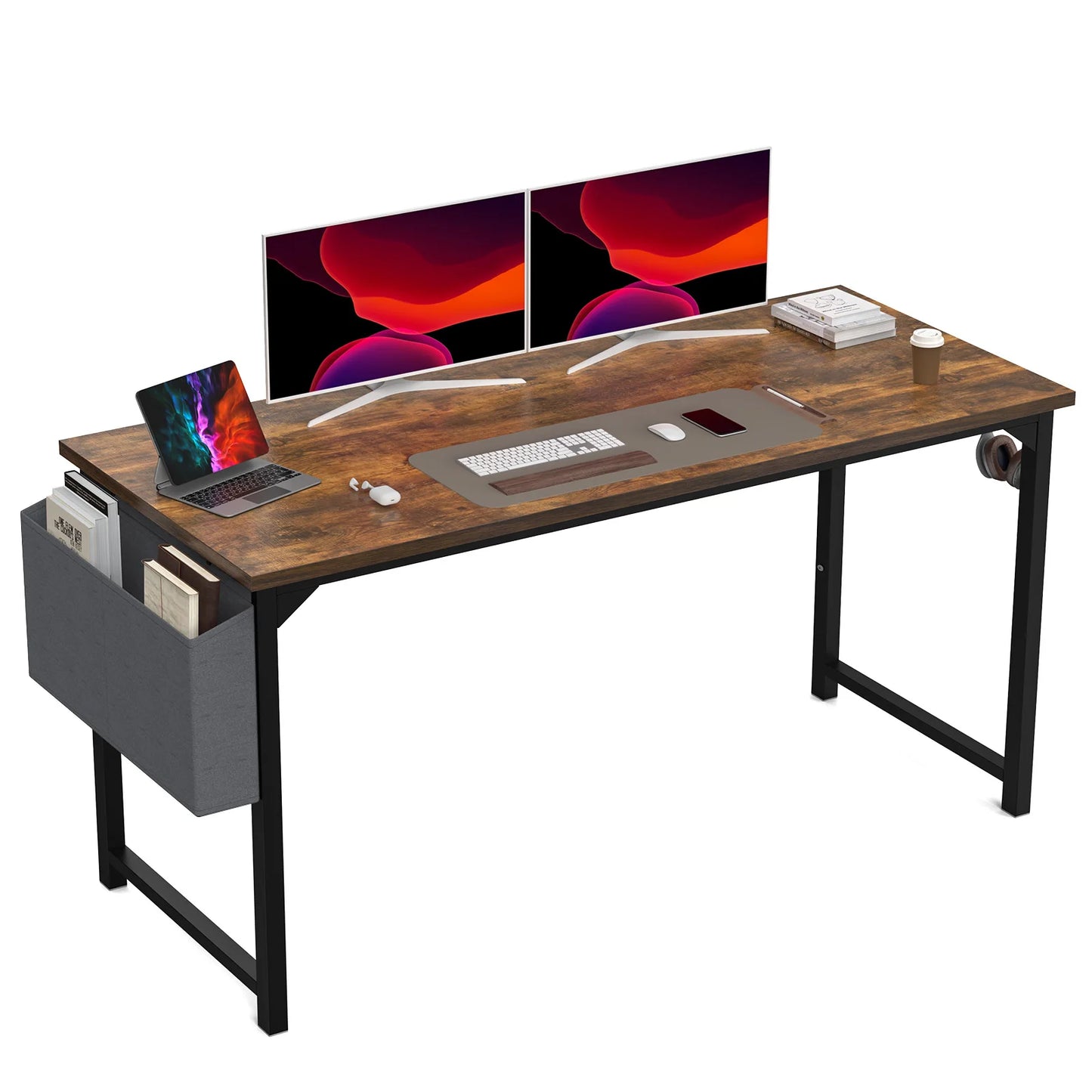 Computer Desk Writing Study Office Gaming Table Modern Simple Style Compact with Side Bag