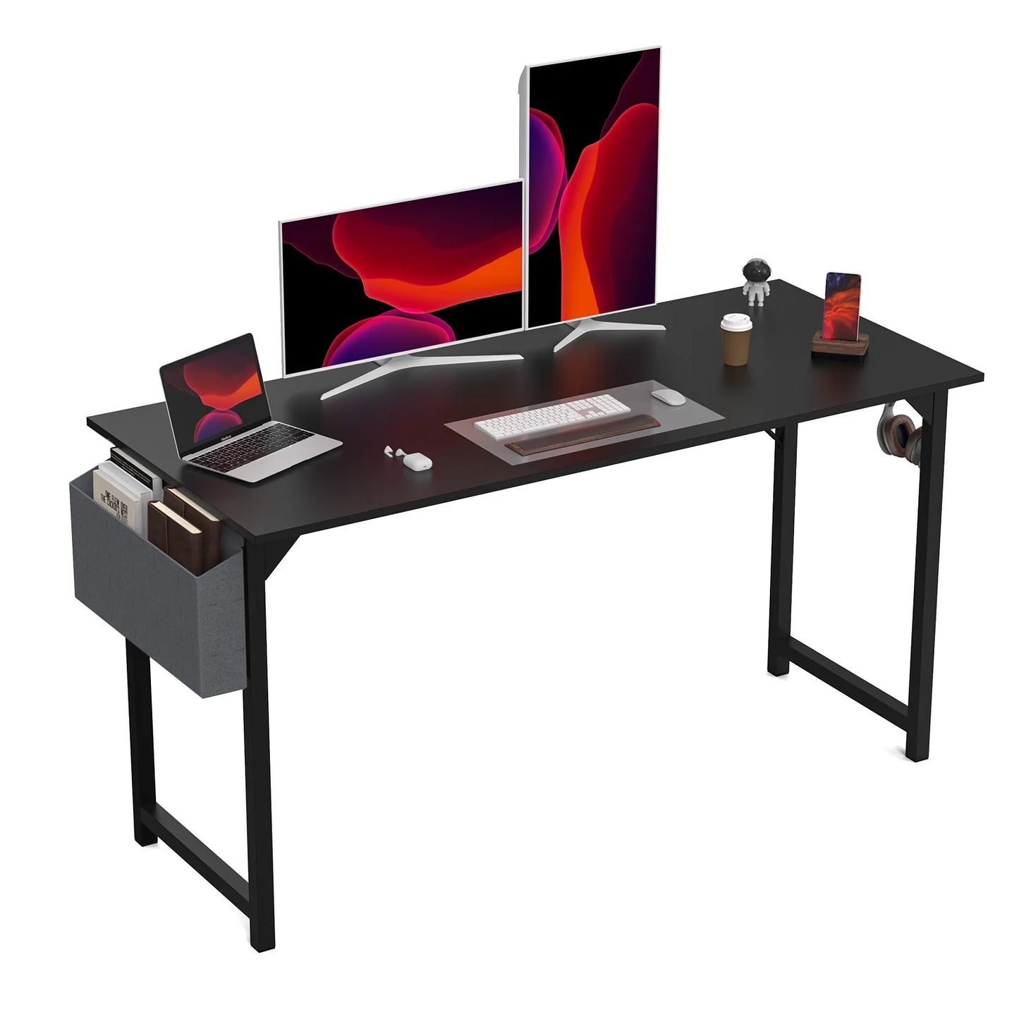Computer Desk Writing Study Office Gaming Table Modern Simple Style Compact with Side Bag