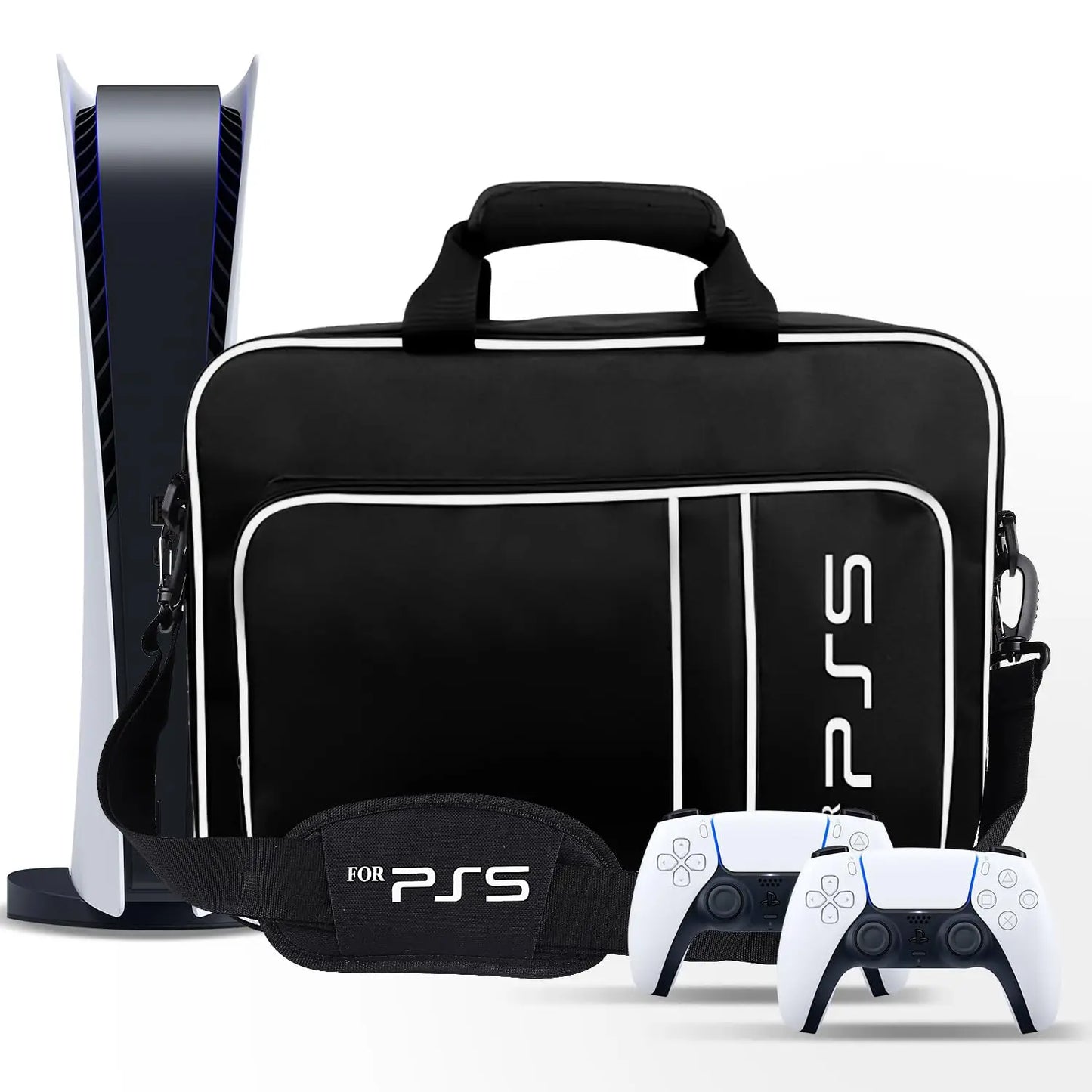 Light-duty PS5 Travel Case Bag Suitable for PS5 Disc/Digital Edition Console, Controllers, Games and Headset