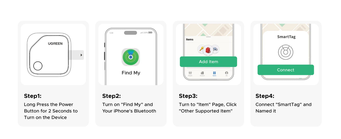 【2-Pack】 Smart Tag Bluetooth Tracker, Keys Finder Item Locator SmartTag Up to 2 Year Battery For iPhone Apple Find My (only IOS)