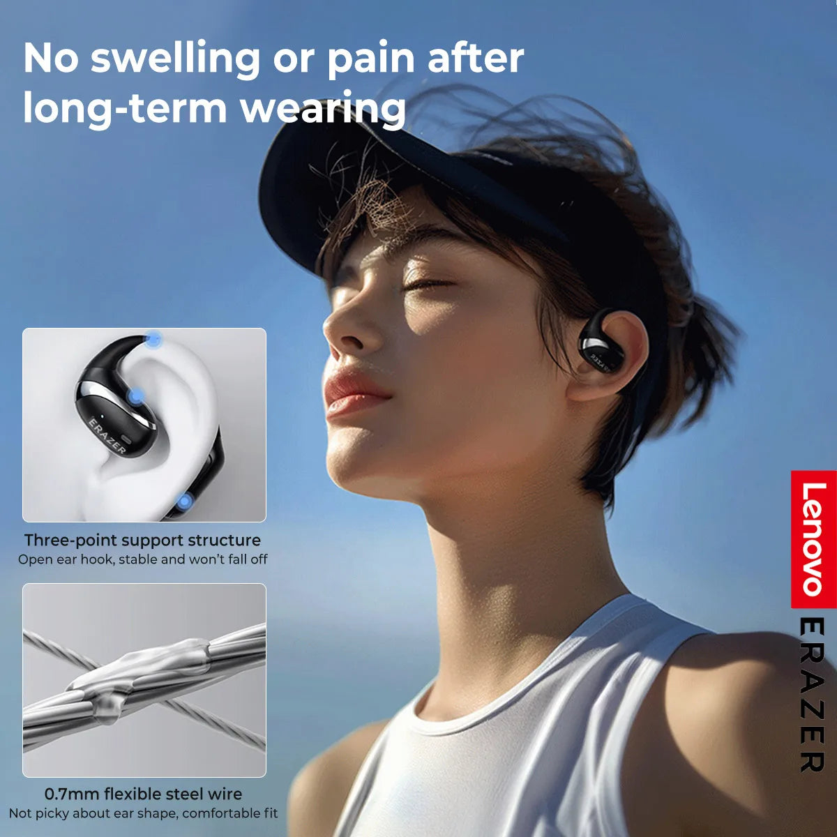 ERAZER X9 Wireless Headphones OWS Sports Open Bluetooth Earphones with Mic Noise Reduction Waterproof
