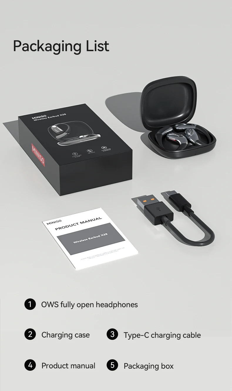 MINISO X28 Bluetooth Headset 5.4 Office Headphones ASMR Headset Wireless Headphones with Mic