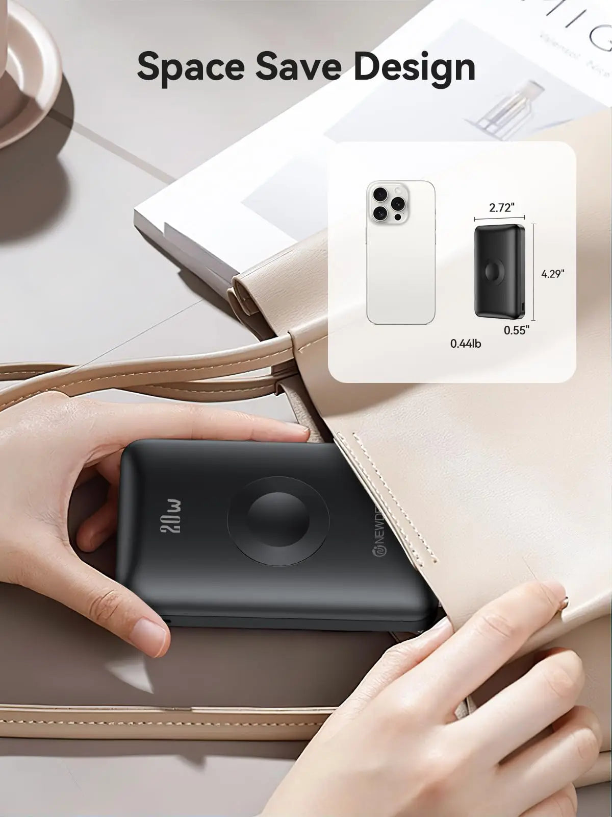 10000mAh Wireless Power Bank for iPhone MagSafe and Apple Watch 4-Ultra 2