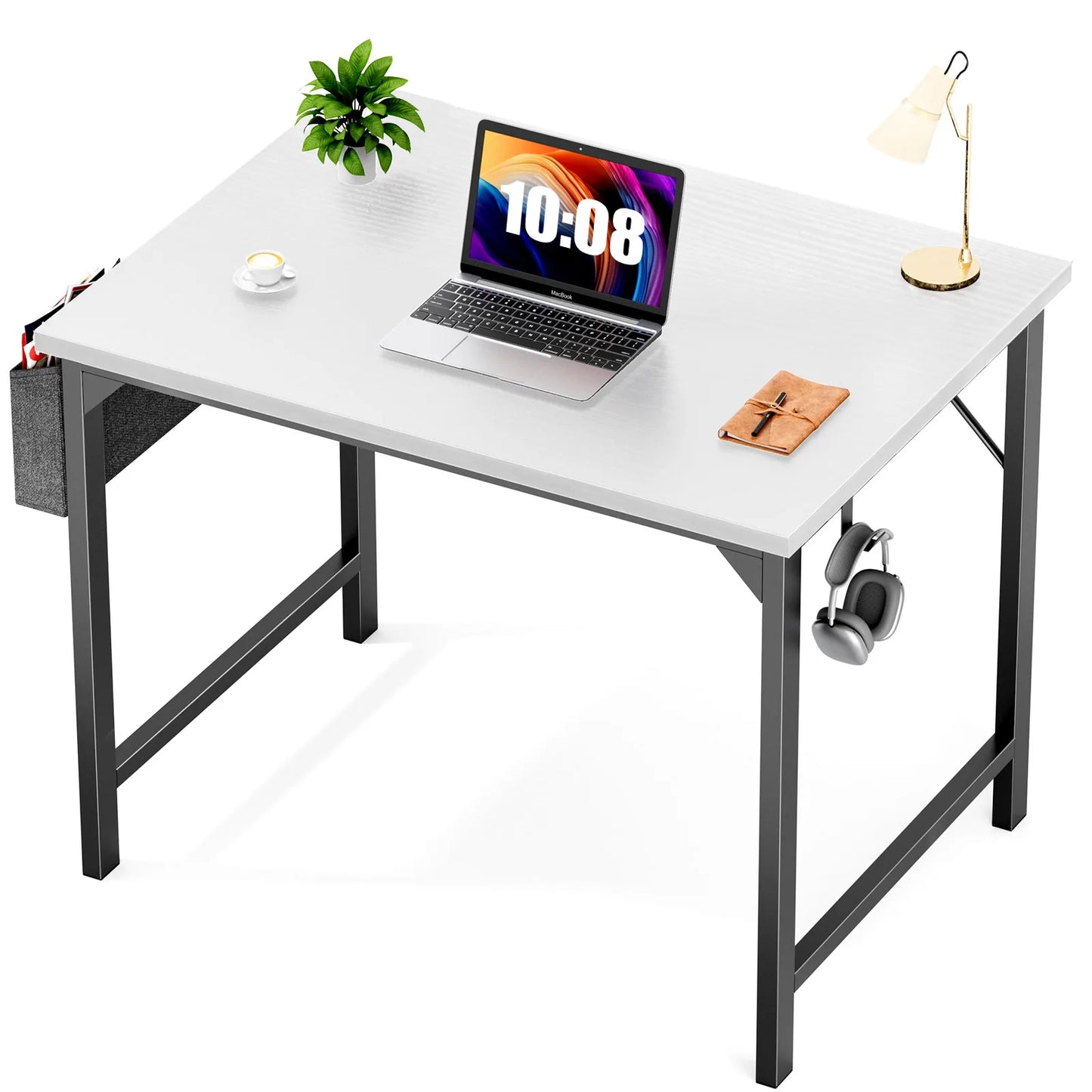 Computer Desk Writing Study Office Gaming Table Modern Simple Style Compact with Side Bag