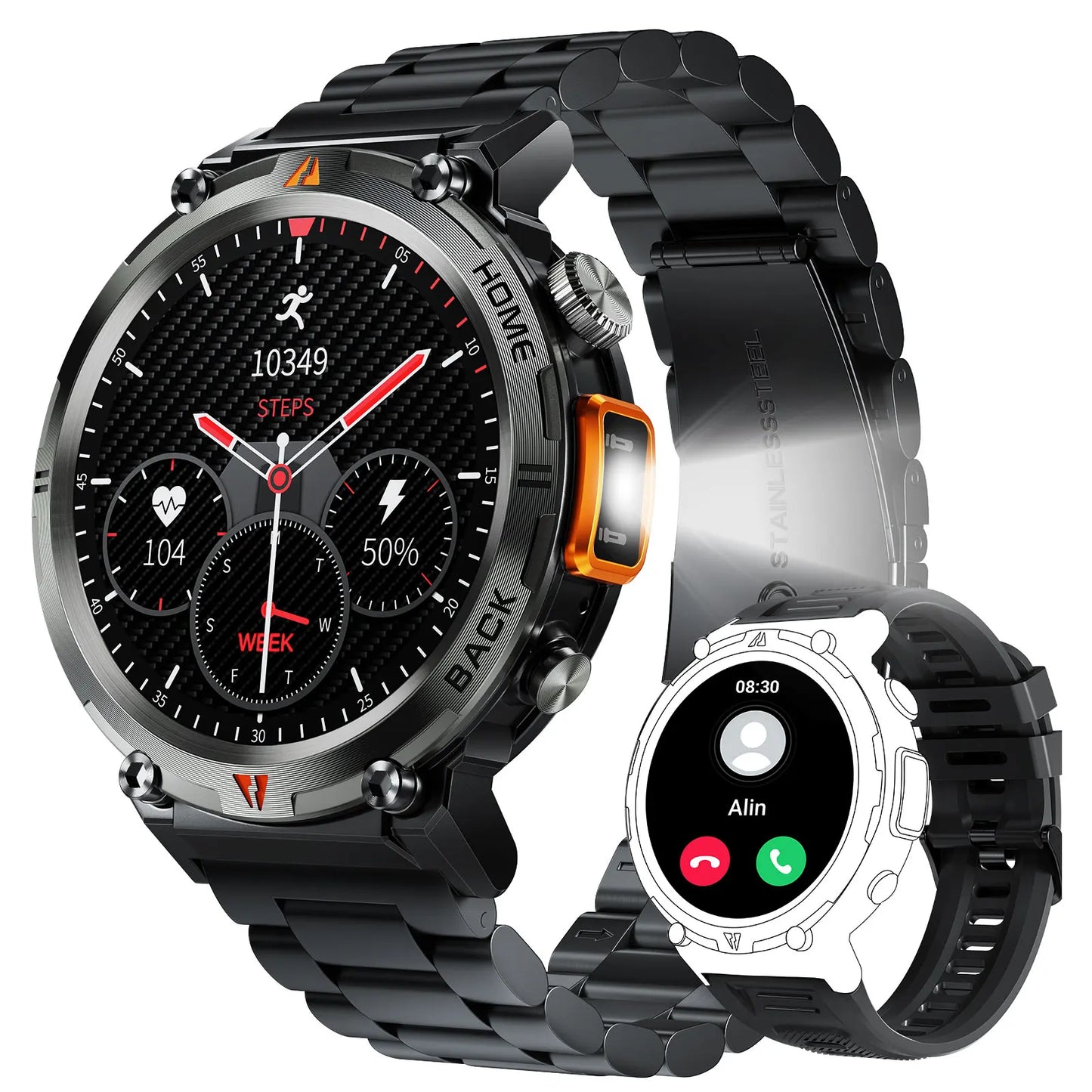 LaNikar KE3 Smart Watch for Men with Full Touch Screen Health Monitor Bluetooth Call For IOS Android