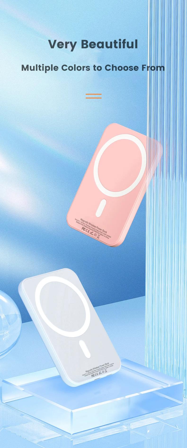 Thin, light and Portable for MagSafe 5000/10000mAh magnetic wireless power bank for iPhone 12-16