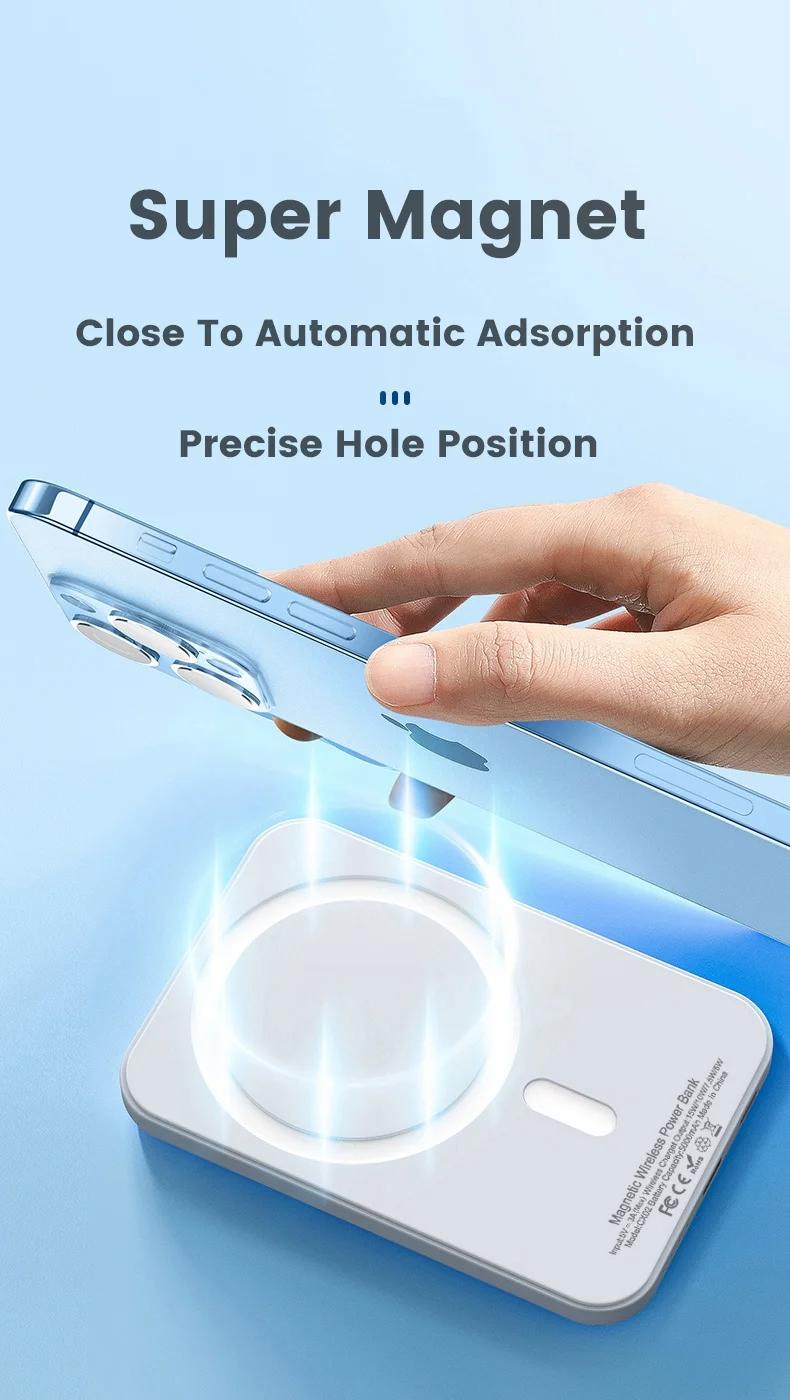 Thin, light and Portable for MagSafe 5000/10000mAh magnetic wireless power bank for iPhone 12-16