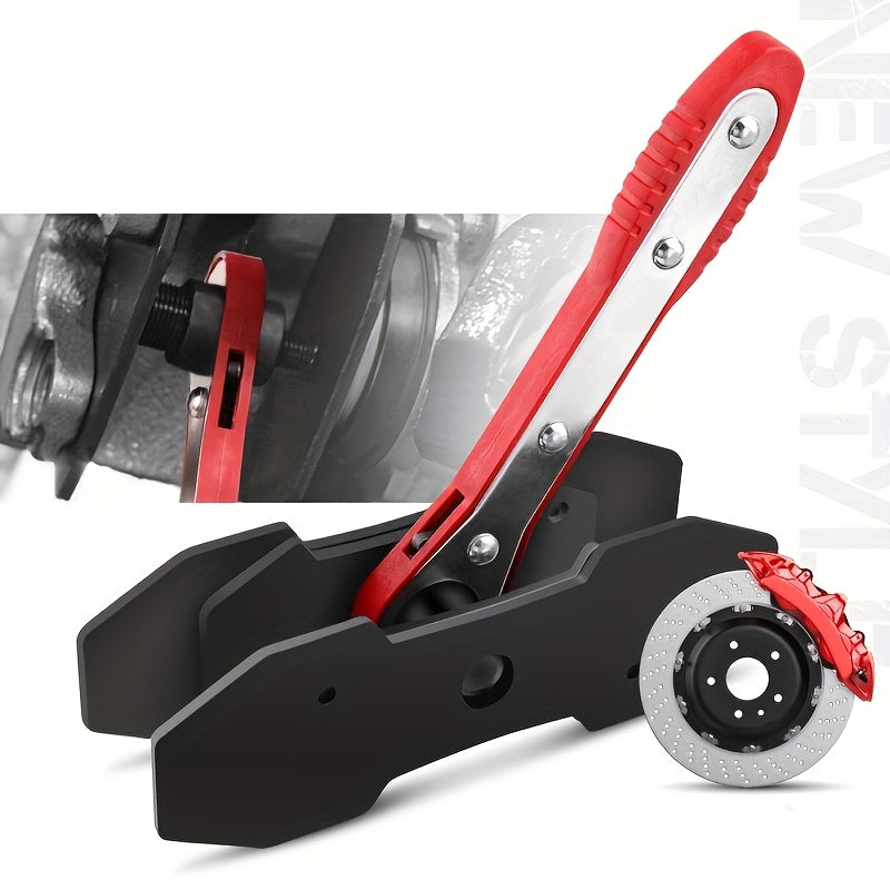 Brake Caliper Compression Tool, Brake Caliper Tool With 360 Degree Swing Ratchet, Brake Caliper Piston Compression Tool With 2pcs Spacers, Suitable For Auto Repair, Red