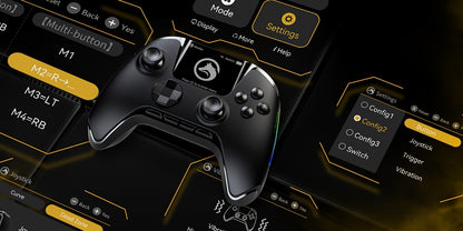 Interactive Screen Wireless Gaming Controller For PC/Switch/iOS/Android/Steam Deck, Hall Effect Stick & Trigger, RGB Lighting, Remappable Buttons, 1800mAh With Charging Dock -V2/Black(No Drift), [Notice]Not Compatible With Xb