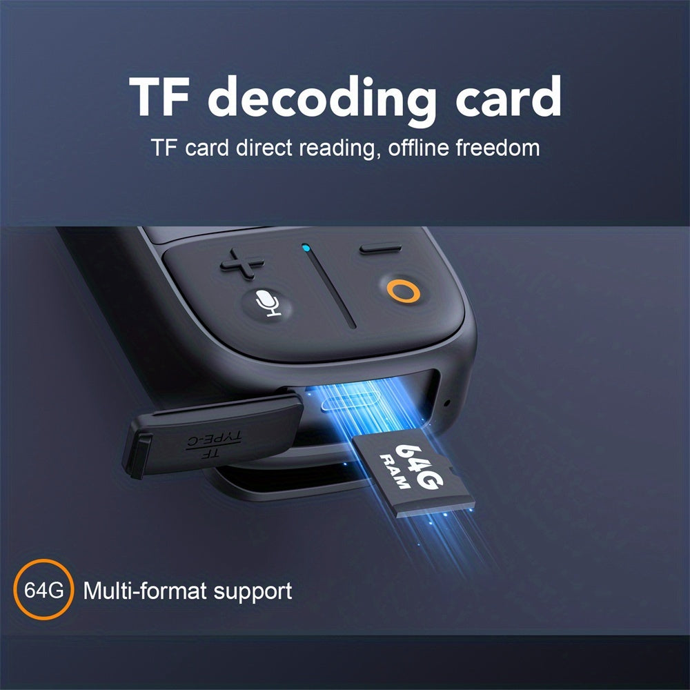 Wearable Wireless Speaker (supports TF Card), Built-in Hands-free Calling Speaker And Microphone, 600mA Rechargeable Battery, High-fidelity Sound Quality, Suitable For Outdoor Workers And Office Workers;