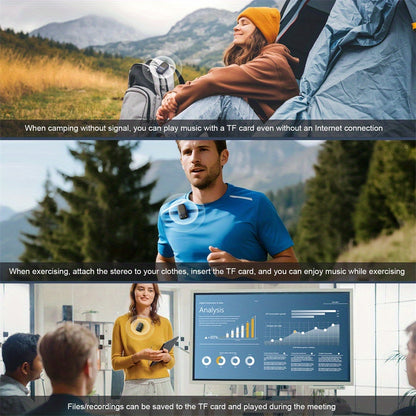 Wearable Wireless Speaker (supports TF Card), Built-in Hands-free Calling Speaker And Microphone, 600mA Rechargeable Battery, High-fidelity Sound Quality, Suitable For Outdoor Workers And Office Workers;