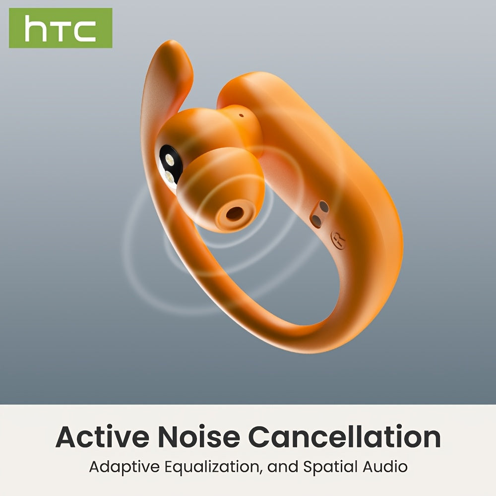 HTC NE61 New Heart Rate Monitoring Open Wireless Audio Earbuds, HIFI Audio Quality and HD Calls, LED Full-Color Touch Screen, Wireless 6.0 Earbuds,