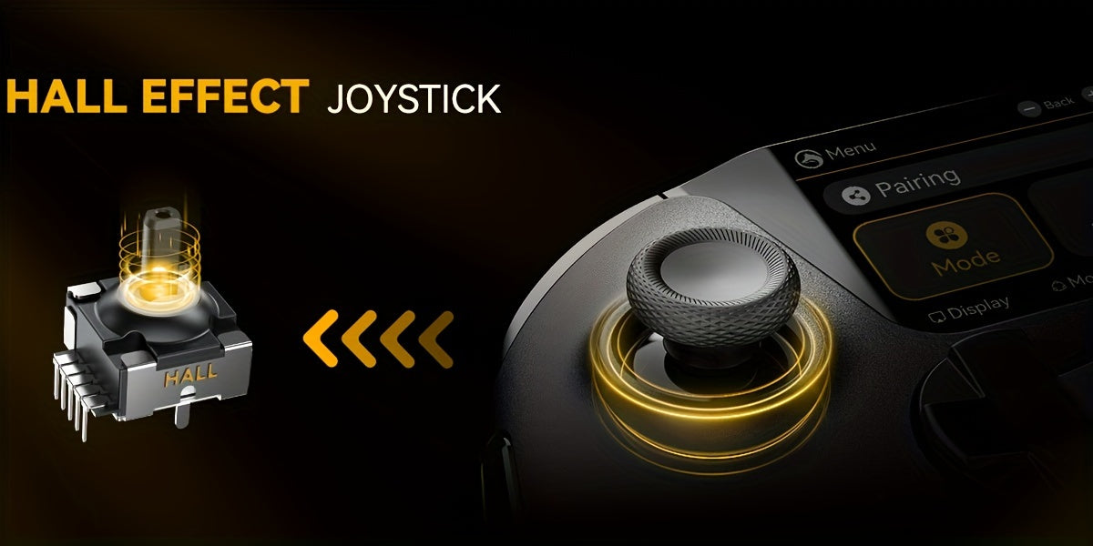 Interactive Screen Wireless Gaming Controller For PC/Switch/iOS/Android/Steam Deck, Hall Effect Stick & Trigger, RGB Lighting, Remappable Buttons, 1800mAh With Charging Dock -V2/Black(No Drift), [Notice]Not Compatible With Xb