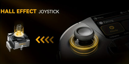 Interactive Screen Wireless Gaming Controller For PC/Switch/iOS/Android/Steam Deck, Hall Effect Stick & Trigger, RGB Lighting, Remappable Buttons, 1800mAh With Charging Dock -V2/Black(No Drift), [Notice]Not Compatible With Xb