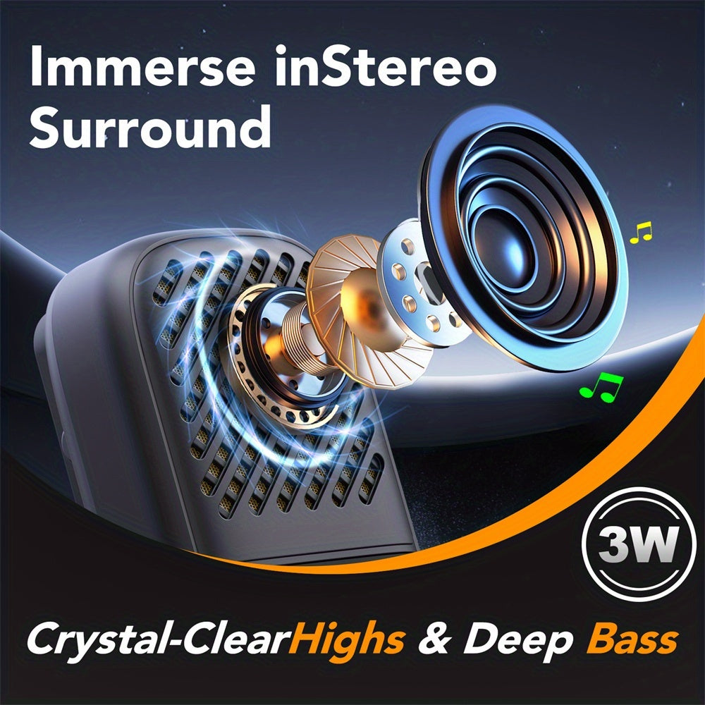 Wearable Wireless Speaker (supports TF Card), Built-in Hands-free Calling Speaker And Microphone, 600mA Rechargeable Battery, High-fidelity Sound Quality, Suitable For Outdoor Workers And Office Workers;