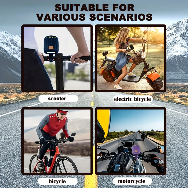 Outdoor Cycling Portable Speaker, a Compact Wireless Speaker for Cycling, Features IPX5 and TWS Capabilities. It Supports FM, TF Cards and USB Drives