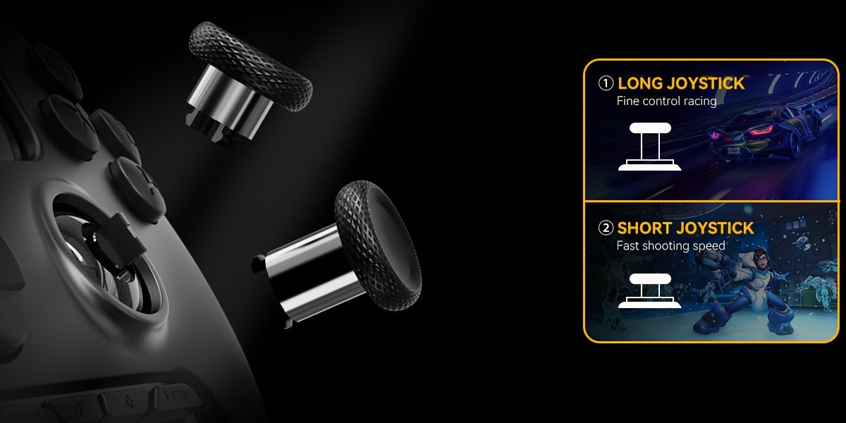 Interactive Screen Wireless Gaming Controller For PC/Switch/iOS/Android/Steam Deck, Hall Effect Stick & Trigger, RGB Lighting, Remappable Buttons, 1800mAh With Charging Dock -V2/Black(No Drift), [Notice]Not Compatible With Xb