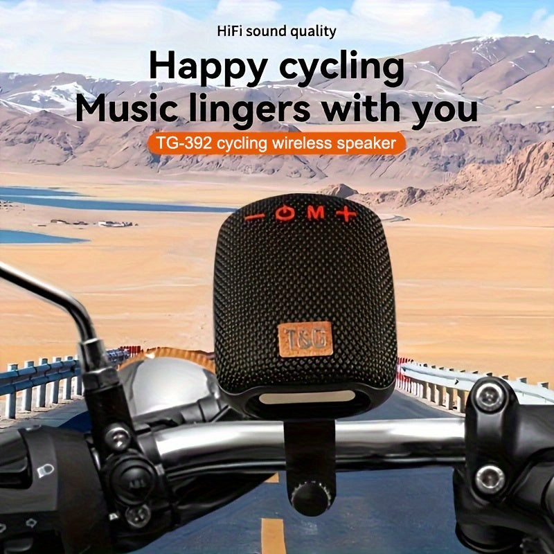 Outdoor Cycling Portable Speaker, a Compact Wireless Speaker for Cycling, Features IPX5 and TWS Capabilities. It Supports FM, TF Cards and USB Drives