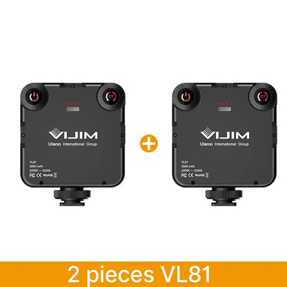 VIJIM VL81 LED Video Light Camera Light 3200-5600K 850LM 6.5W With Cold Shoe Mini Vlog Fill Light 3000mAh Panel Lamp Photography