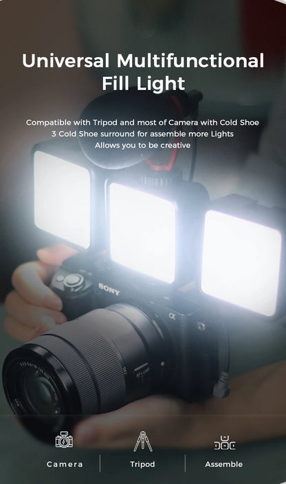 VIJIM VL81 LED Video Light Camera Light 3200-5600K 850LM 6.5W With Cold Shoe Mini Vlog Fill Light 3000mAh Panel Lamp Photography