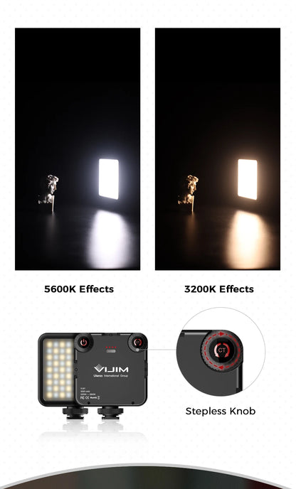 VIJIM VL81 LED Video Light Camera Light 3200-5600K 850LM 6.5W With Cold Shoe Mini Vlog Fill Light 3000mAh Panel Lamp Photography