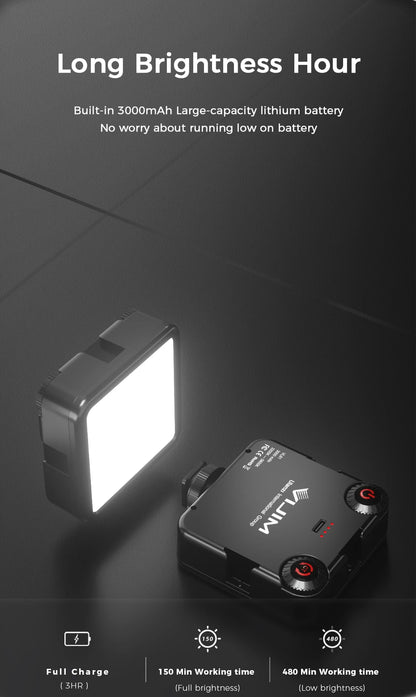 VIJIM VL81 LED Video Light Camera Light 3200-5600K 850LM 6.5W With Cold Shoe Mini Vlog Fill Light 3000mAh Panel Lamp Photography