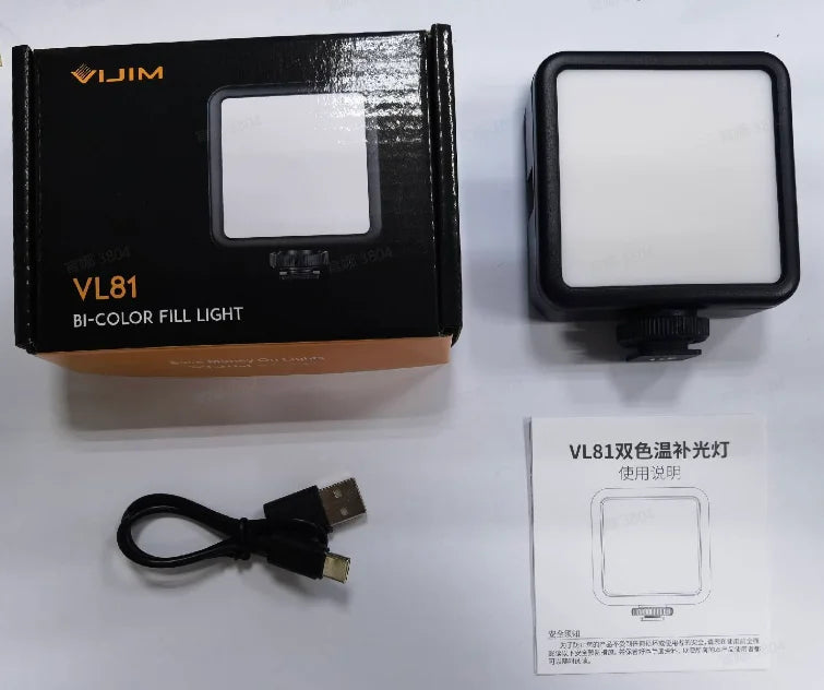 VIJIM VL81 LED Video Light Camera Light 3200-5600K 850LM 6.5W With Cold Shoe Mini Vlog Fill Light 3000mAh Panel Lamp Photography